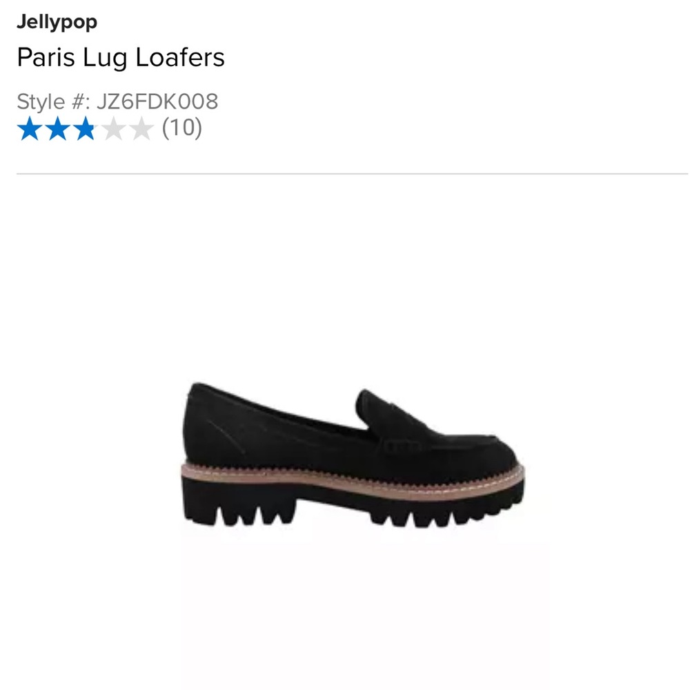 Jellypop suede lug sole loafers sz 7